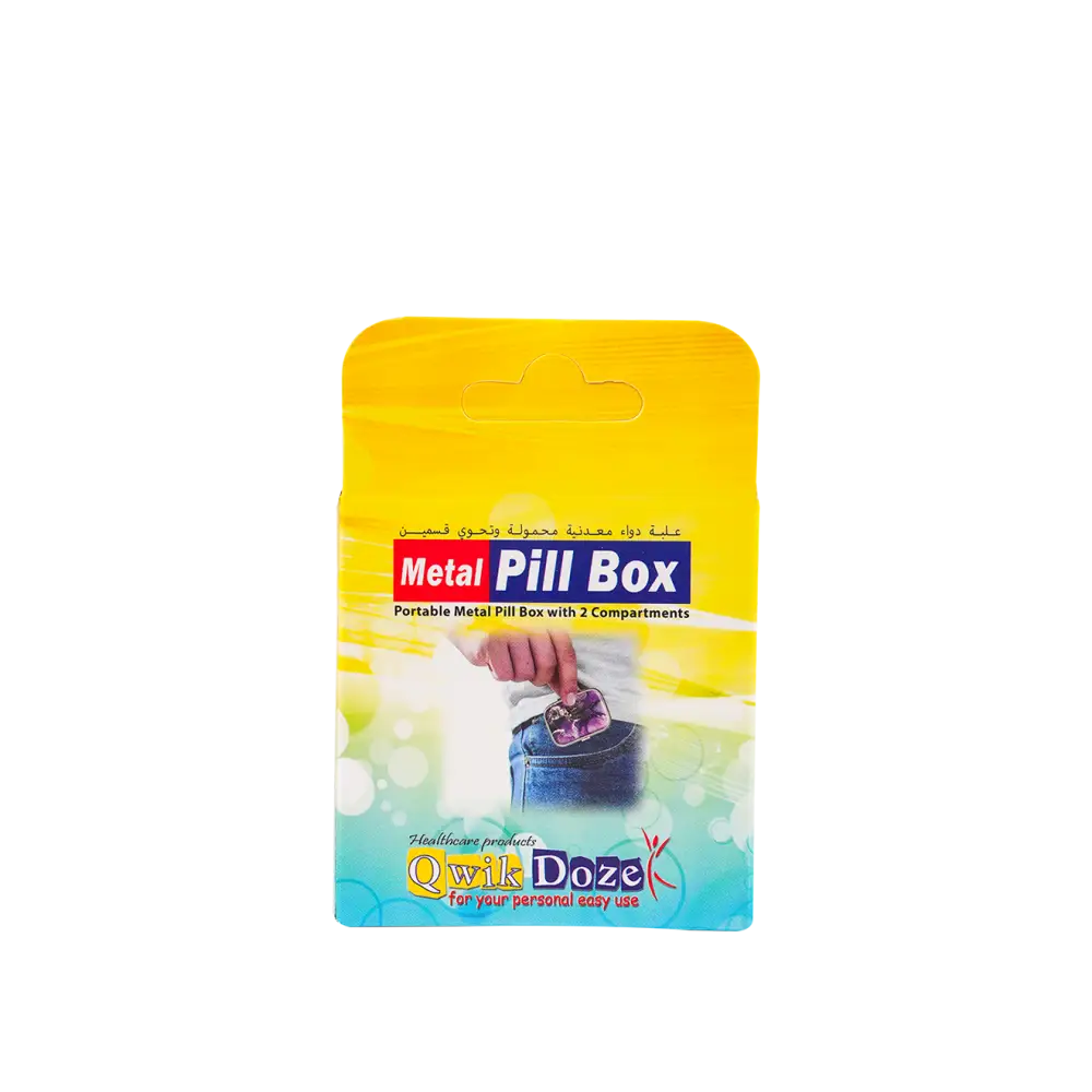 Qwik Doze Pill Box Metal 2 Compartments-0228