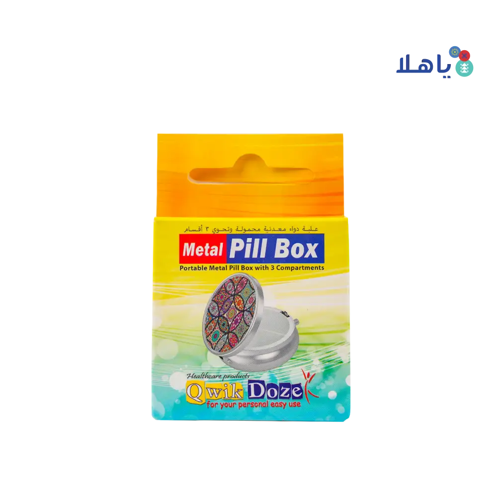 Qwik Doze Pill Box Metal 3 Compartments-6011