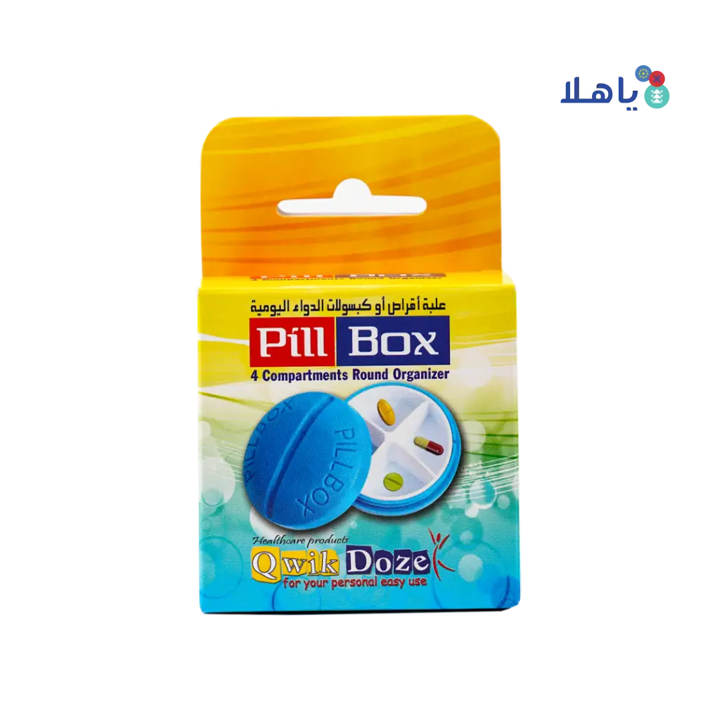 Qwik Doze Pill Box Plastic 4 Compartments-1818