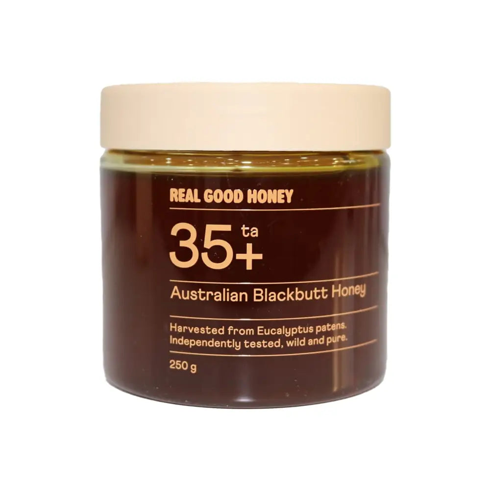 REAL GOOD HONEY AUSTRALIAN BLACKBUTT HONEY 35+ 250G