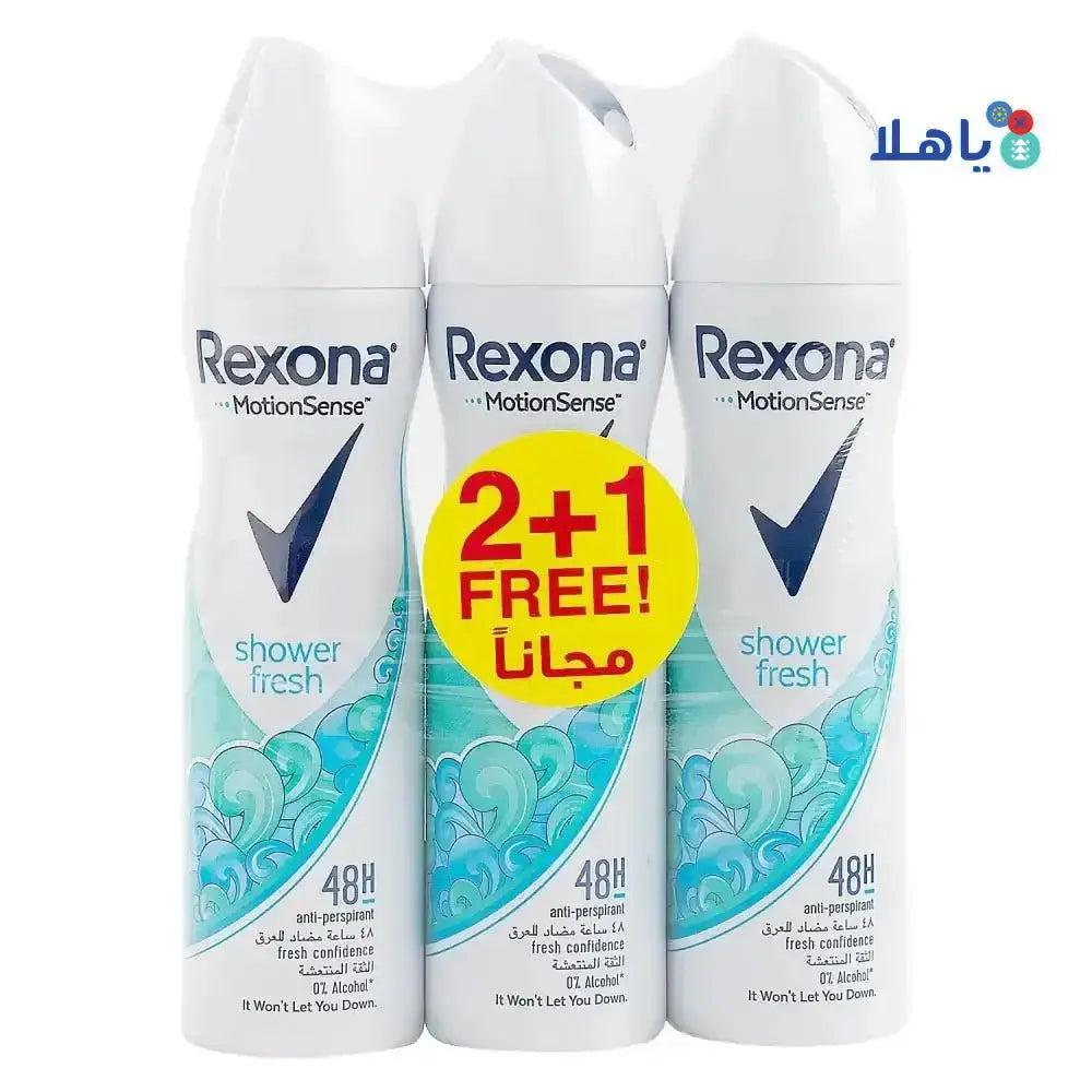 REXONA - Rexona Anti - Perspirant Spray 48hrs 150ml - ShowerFresh2+1Offer - Pharmazone - 