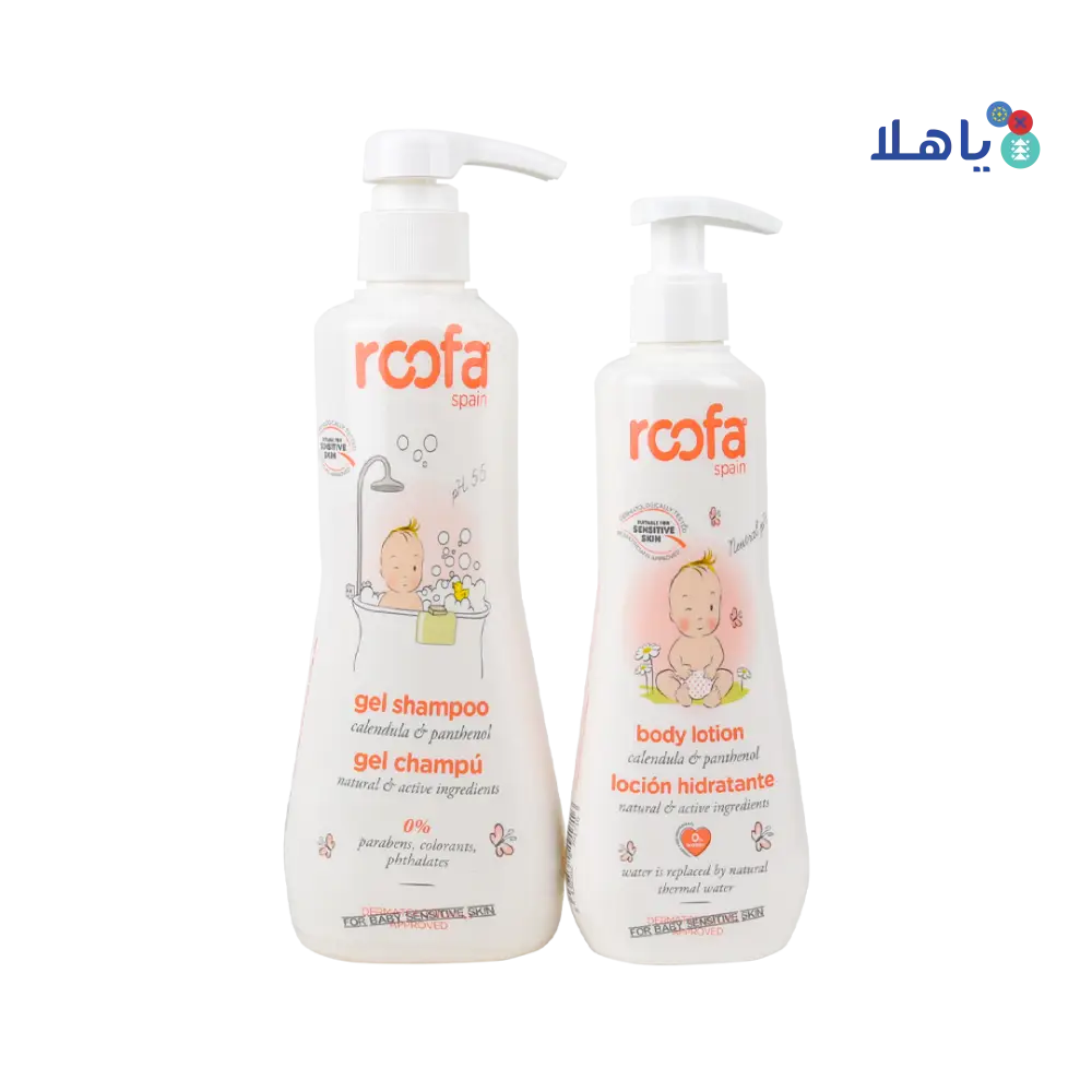 Roofa Calendula & Panthenol Body Lotion + Gel Shampoo Set