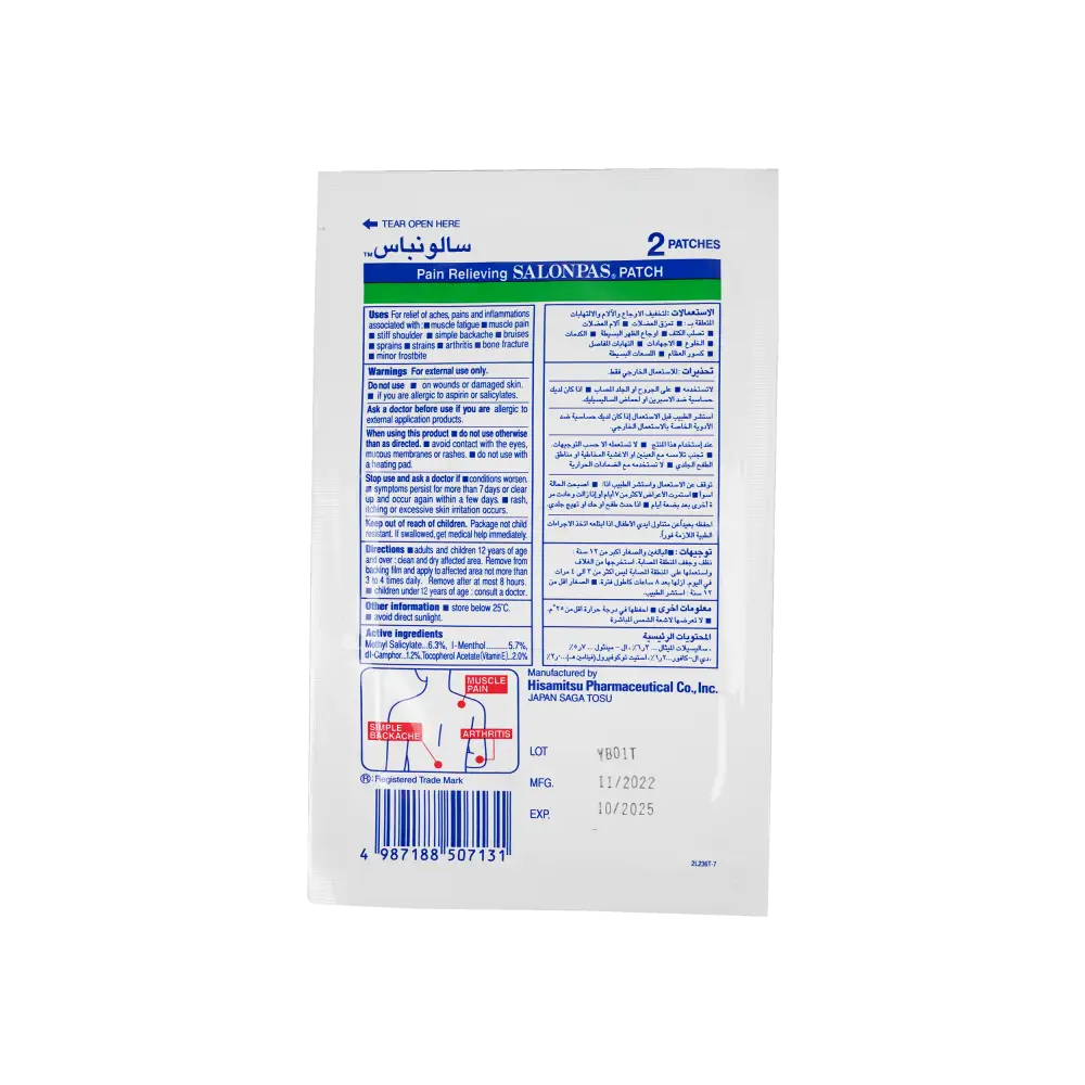 SALONPAS PAIN RELIEVING 2PATCHES