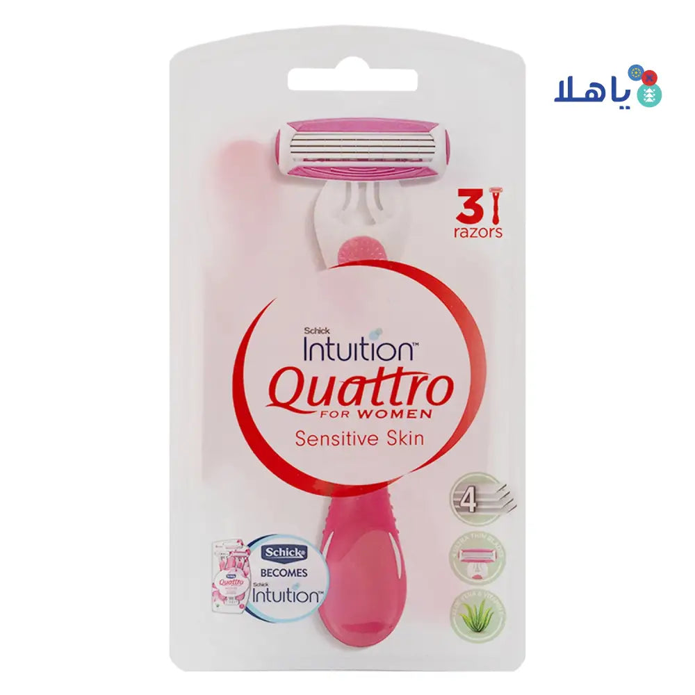 Schick Intuition Quattro Sensitive Skin For Women 3 Razors