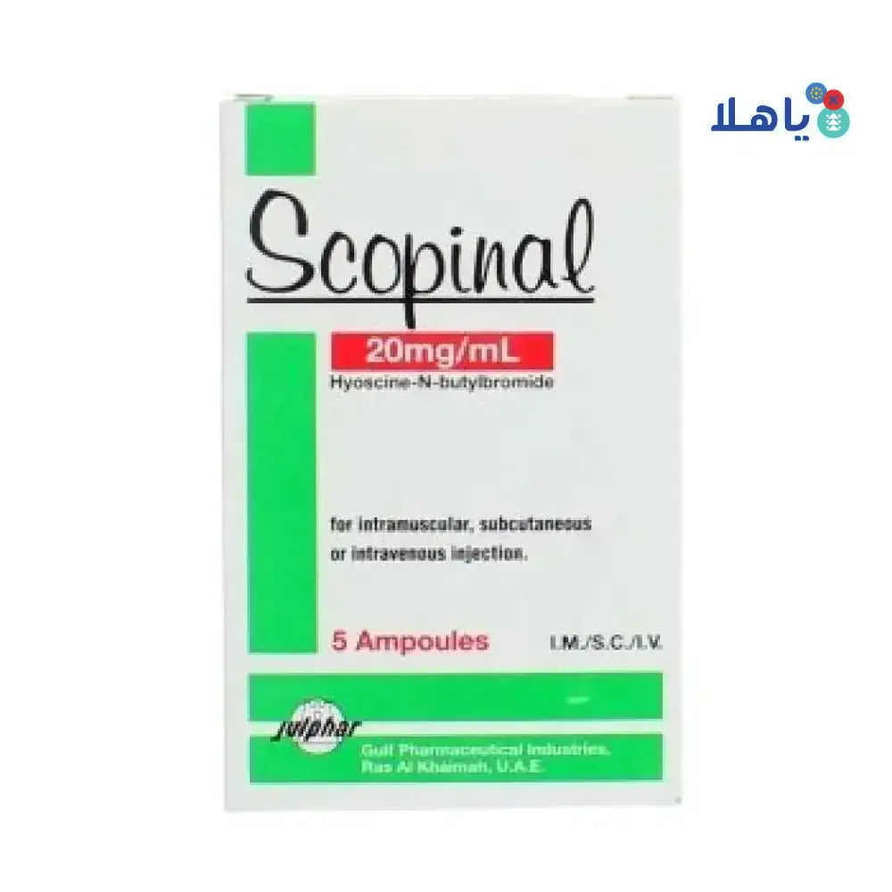 JULPHAR - SCOPINAL INJECTION 20MG/ML 5 AMP - Pharmazone - 