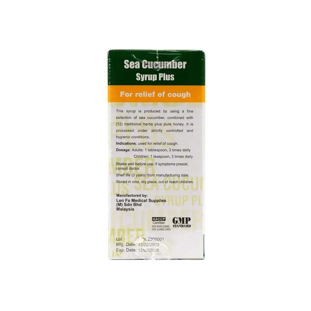 LEN FA MEDICAL SUPPLIES (M) SDN BHD - SEA CUCUMBER PLUS SYRUP 200ML* - Pharmazone - 