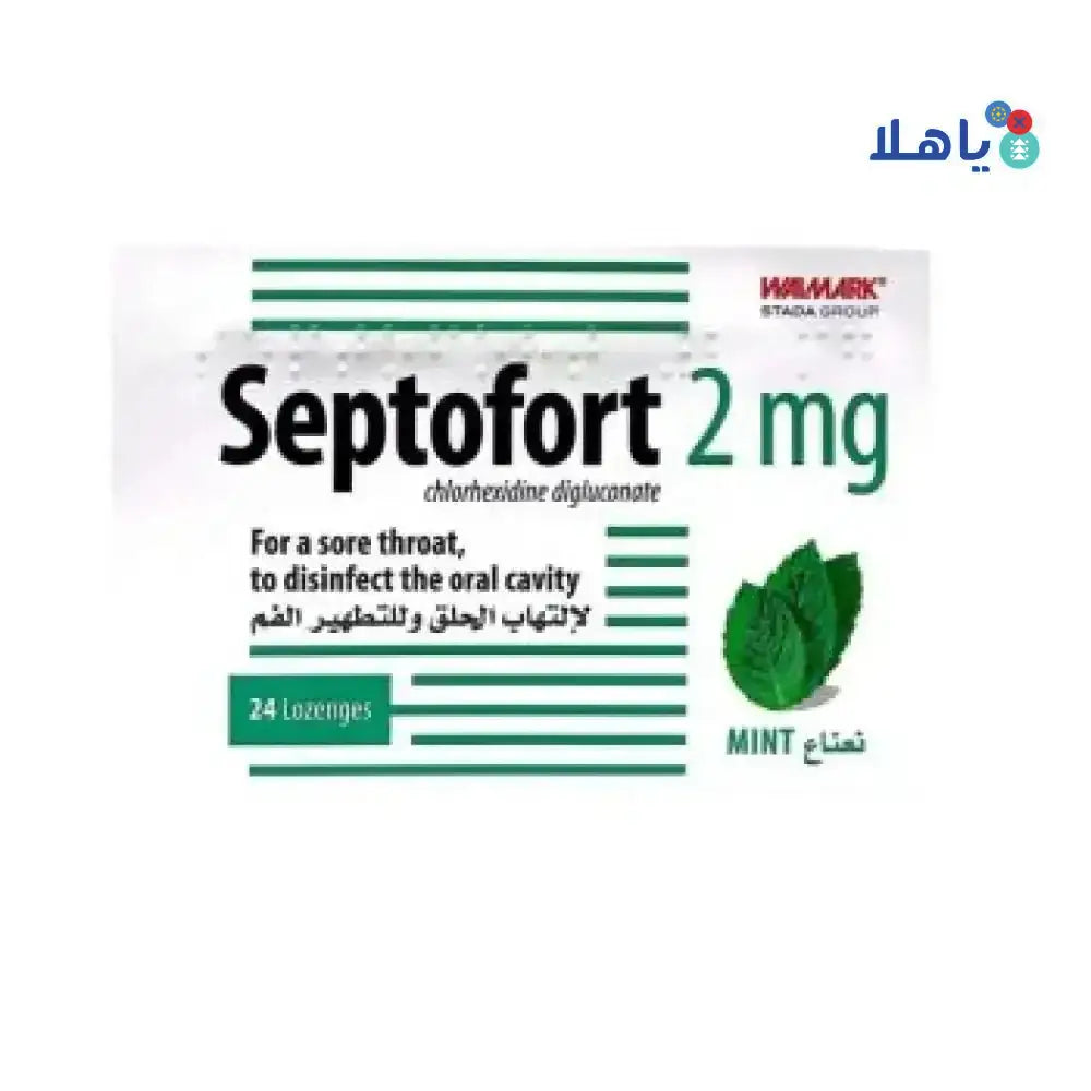 Walmark - SEPTOFORT 2MG 24 LOZENGES - MINT - Pharmazone - 