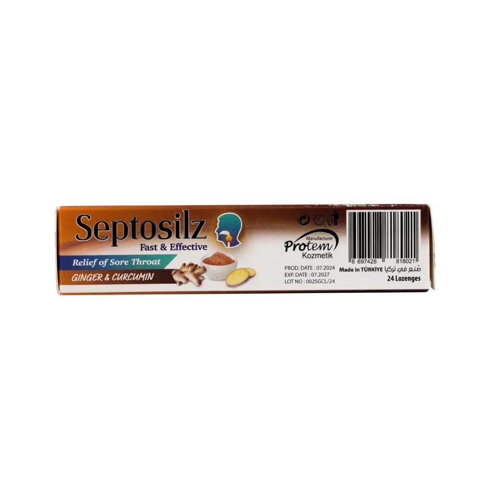 SEPTOSILZ GINGER & CURCUMIN 24 LOZENGES