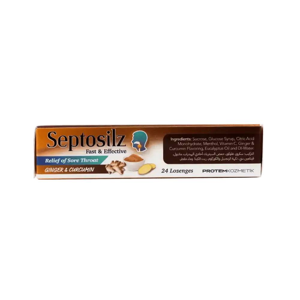 SEPTOSILZ - SEPTOSILZ GINGER & CURCUMIN 24 LOZENGES - Pharmazone - 