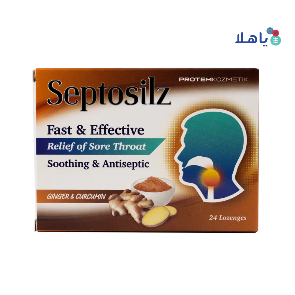 SEPTOSILZ GINGER & CURCUMIN 24 LOZENGES