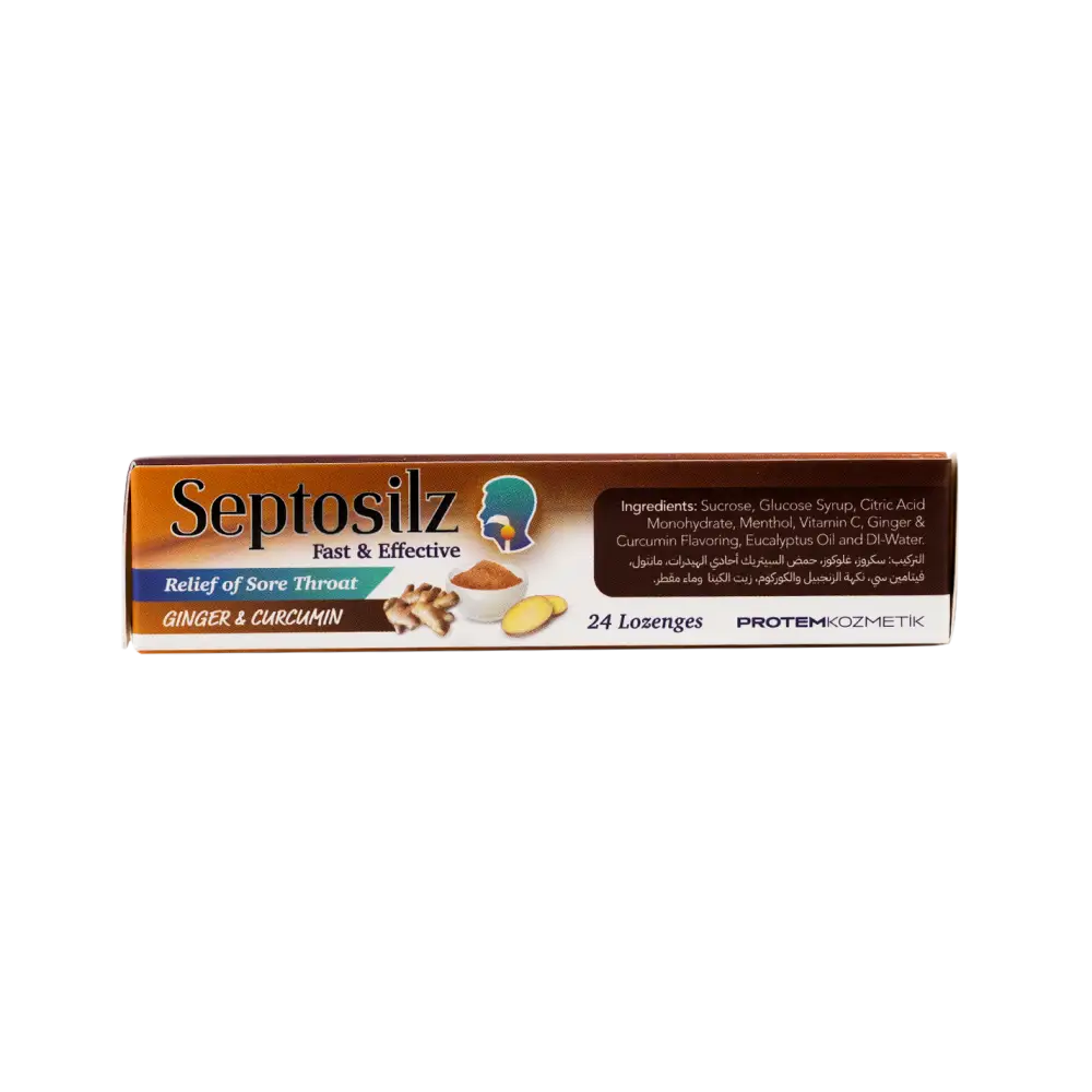 SEPTOSILZ GINGER & CURCUMIN 24 LOZENGES