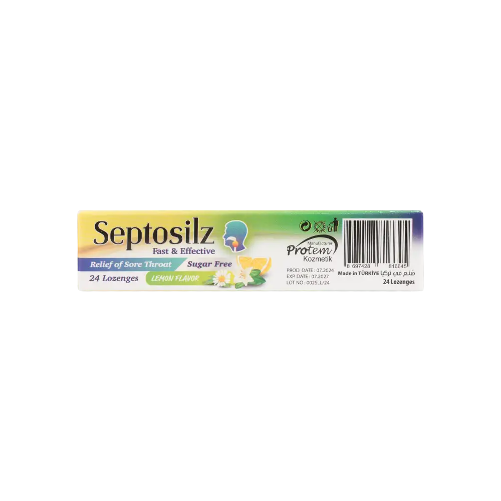 SEPTOSILZ LEMON SUGAR FREE 24LOZ