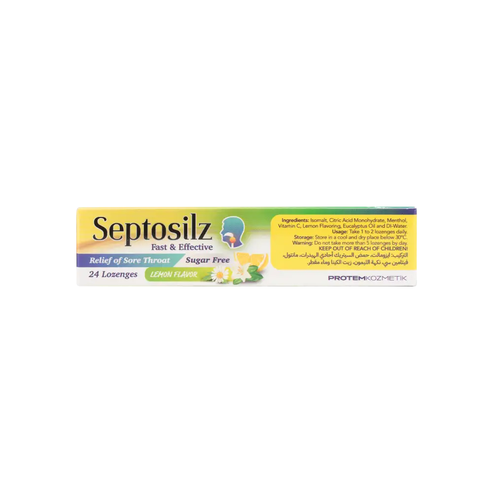 SEPTOSILZ LEMON SUGAR FREE 24LOZ