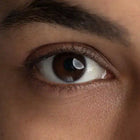 Brown eye with dark eyeliner.