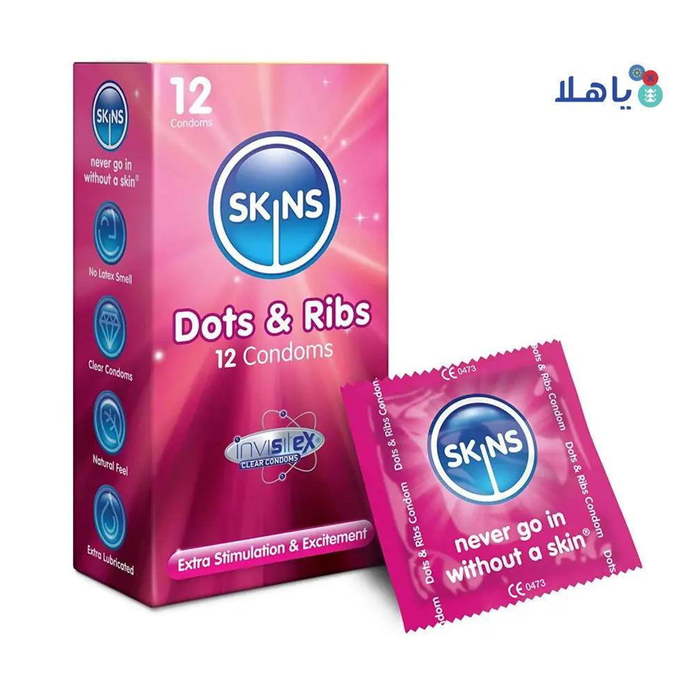 Skins Condom Dots & Ribs 12pcs