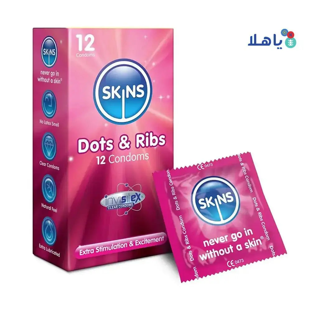 SKINS - Skins Condom Dots & Ribs 12pcs - Pharmazone - 