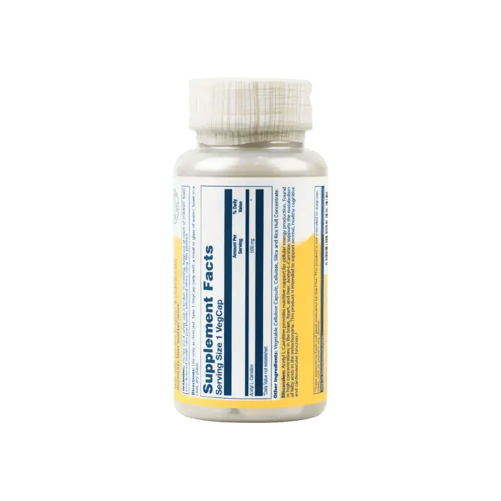 Solaray - SOLARAY ACETYL L - CARNITINE 500MG 30 VEGCAPS - Pharmazone - 