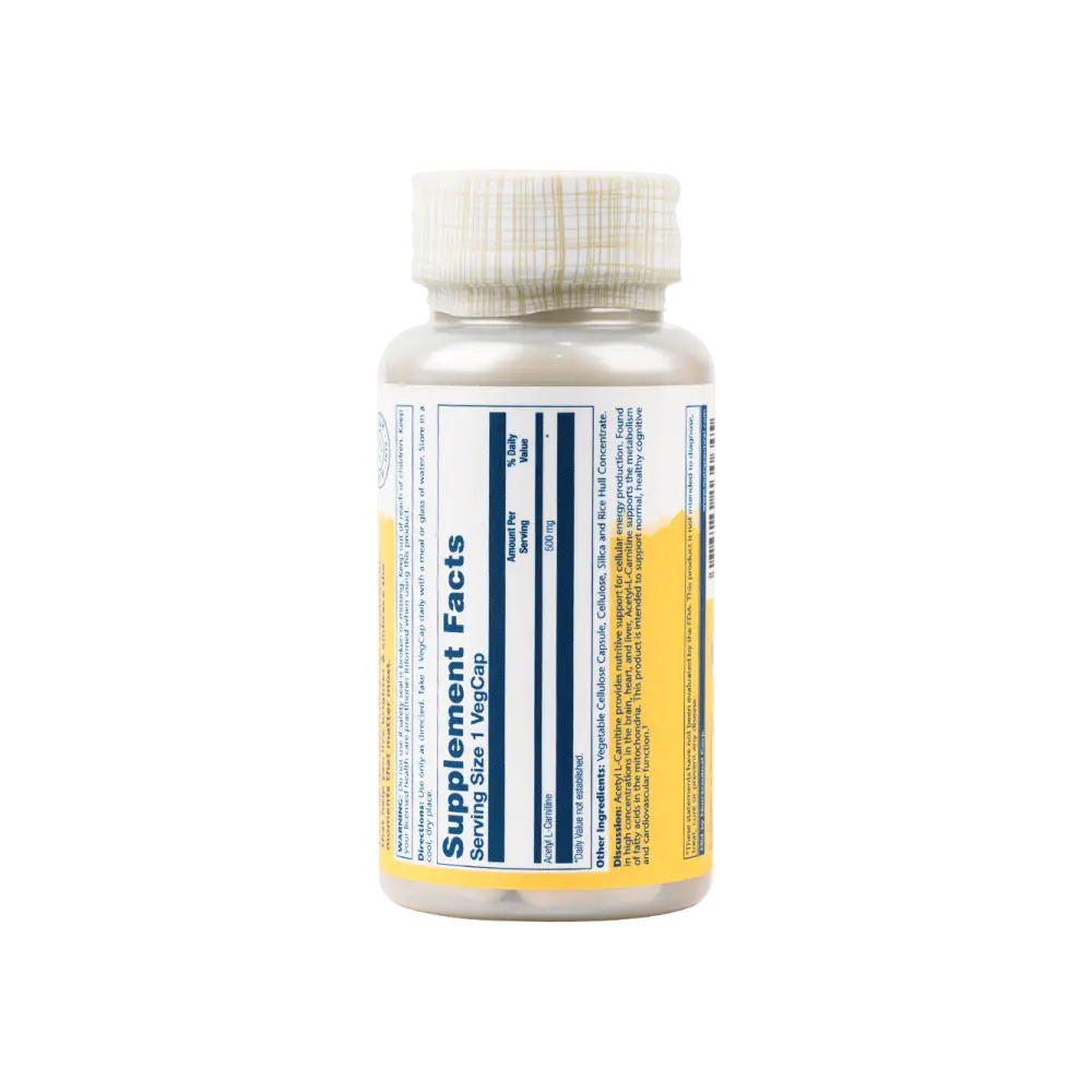 SOLARAY ACETYL L-CARNITINE 500MG 30 VEGCAPS