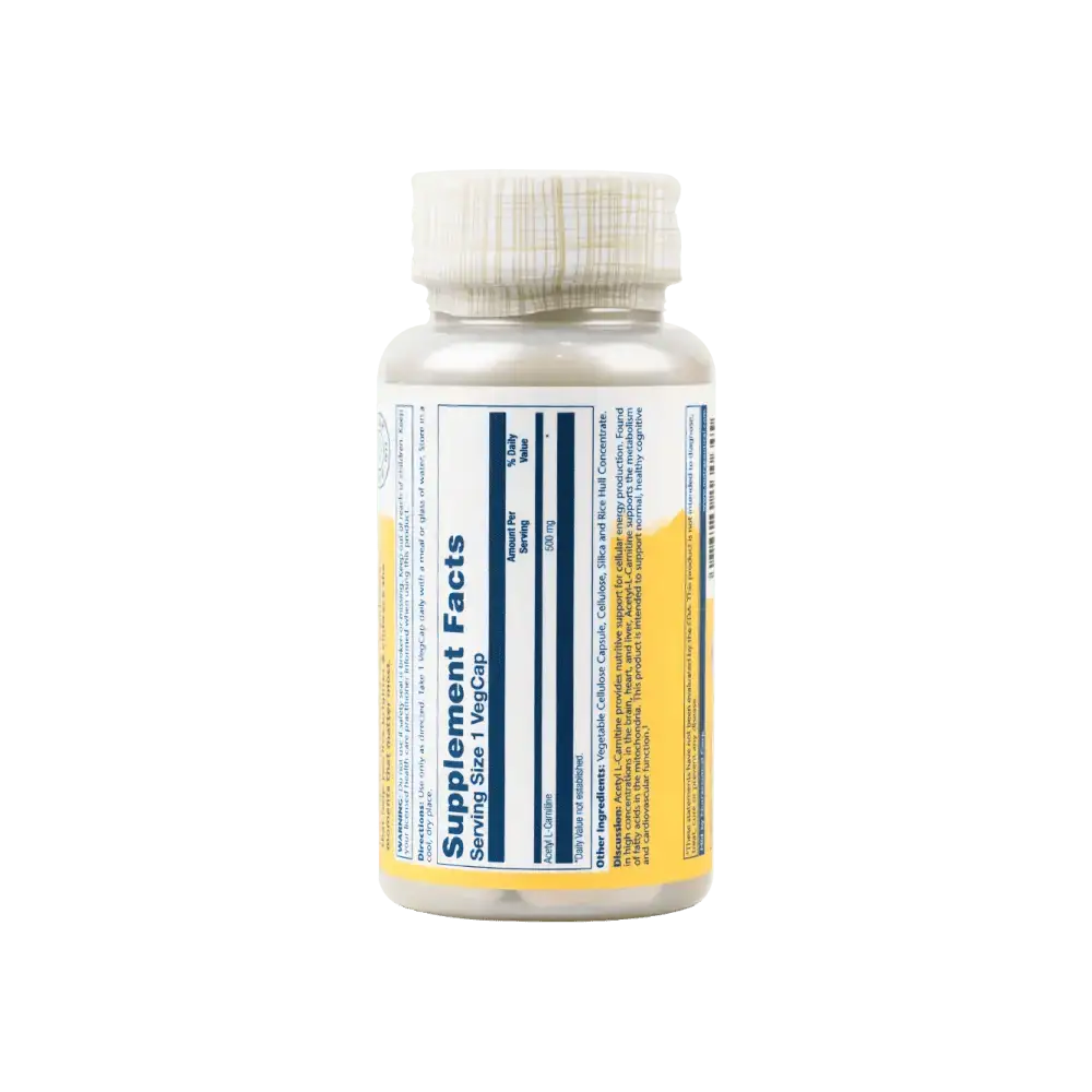 Solaray - SOLARAY ACETYL L - CARNITINE 500MG 30 VEGCAPS - Pharmazone - 