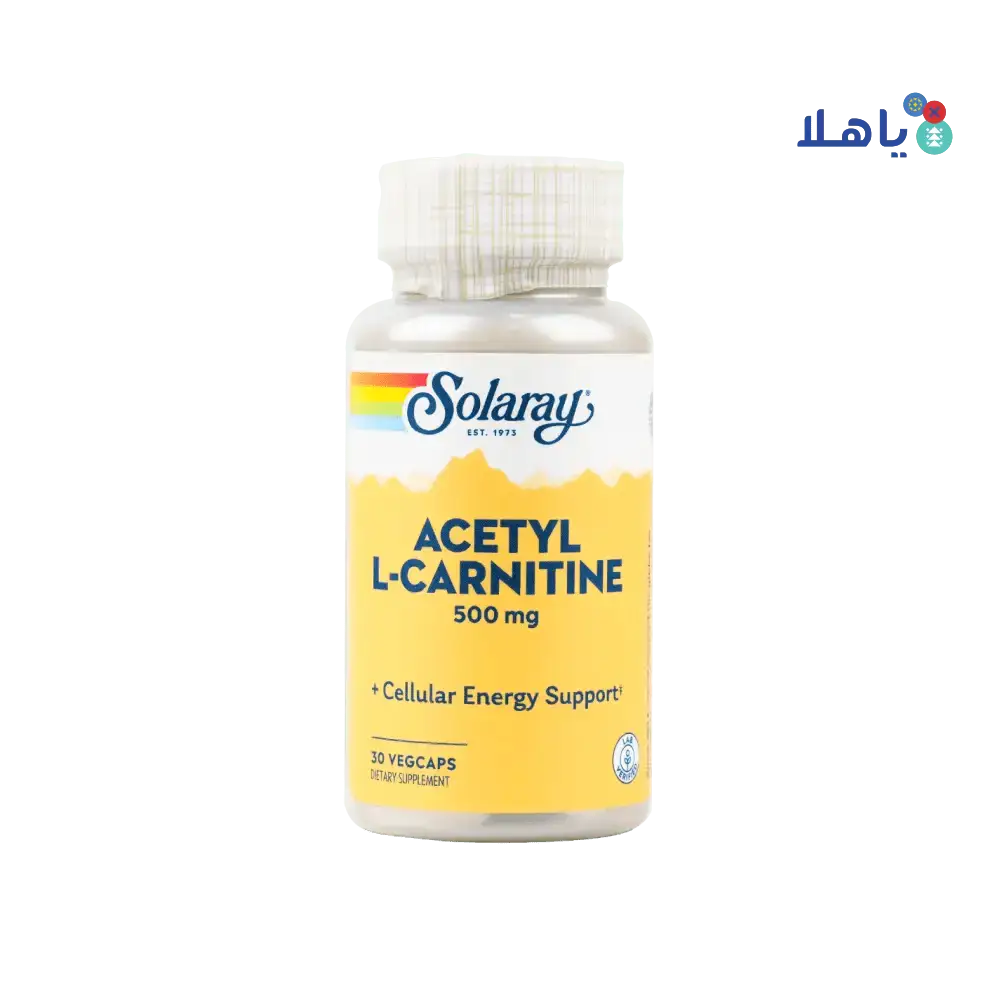 Solaray - SOLARAY ACETYL L - CARNITINE 500MG 30 VEGCAPS - Pharmazone - 