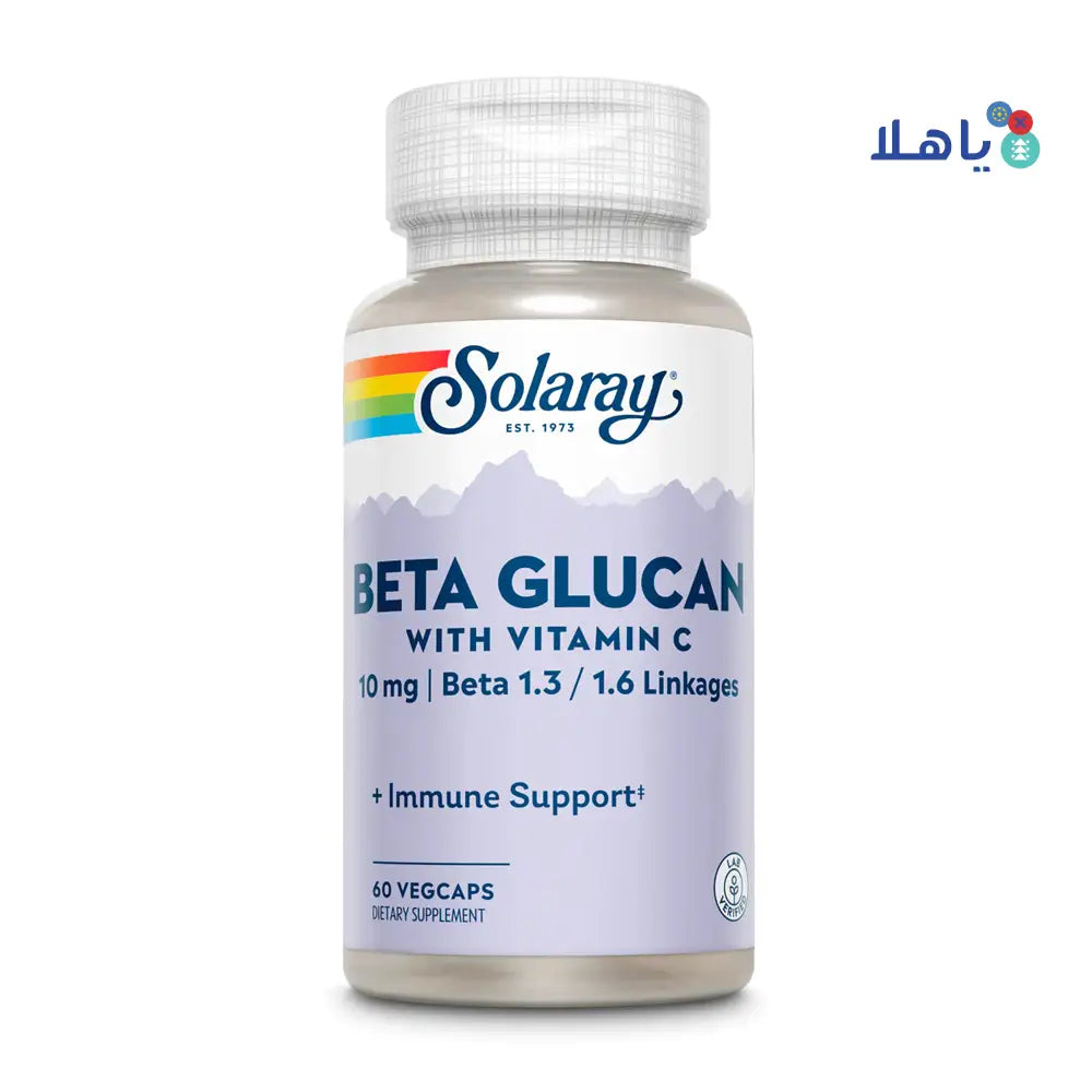 SOLARAY BETA GLUCAN VITAMIN C 10MG 60 VEG CAPS