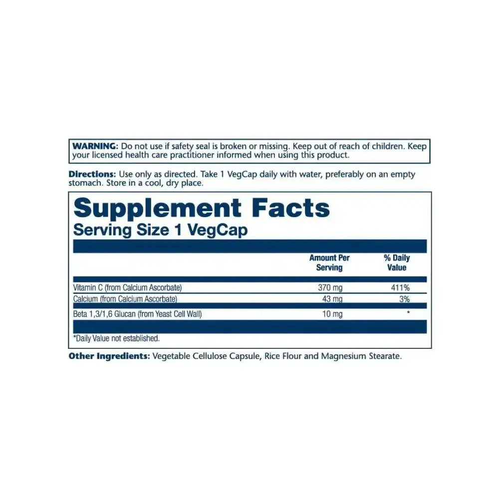 Solaray - SOLARAY BETA GLUCAN VITAMIN C 10MG 60 VEG CAPS - Pharmazone - 