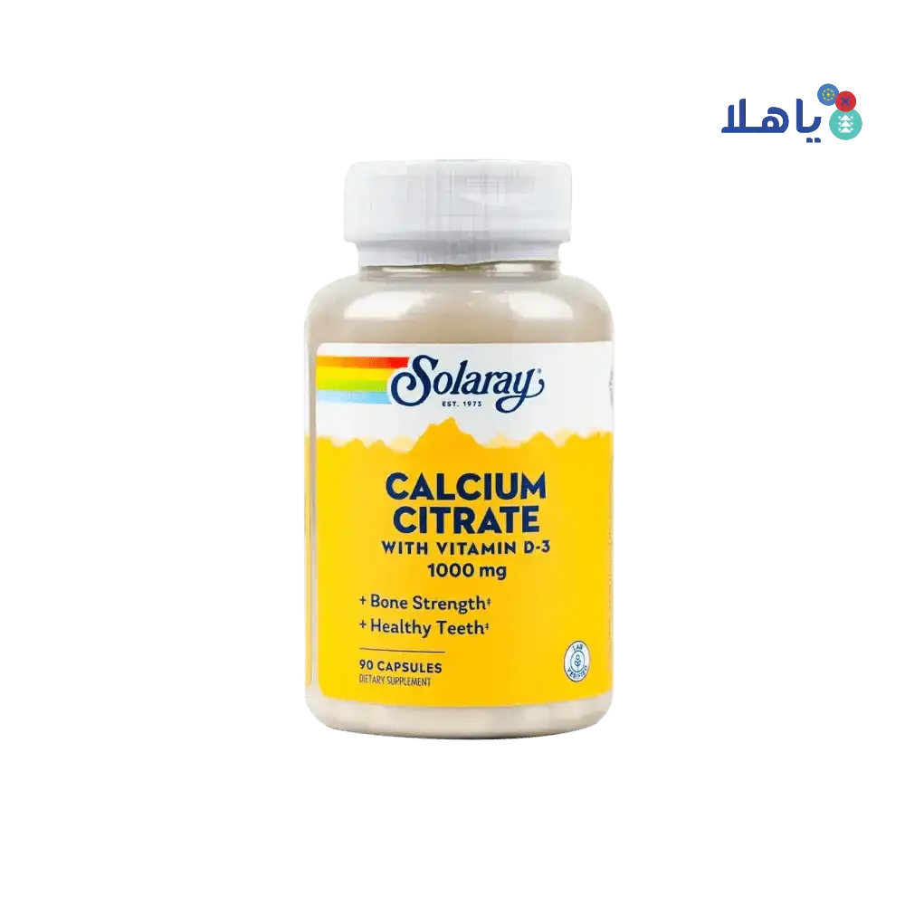 Solaray - Solaray Calcium Citrate 1000Mg With Vit - D 90 Capsules - Pharmazone - 