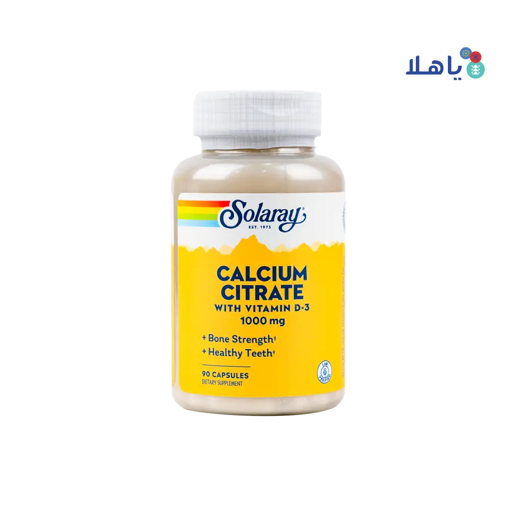 SOLARAY CALCIUM CITRATE 1000MG WITH VIT-D 90 CAPSULES