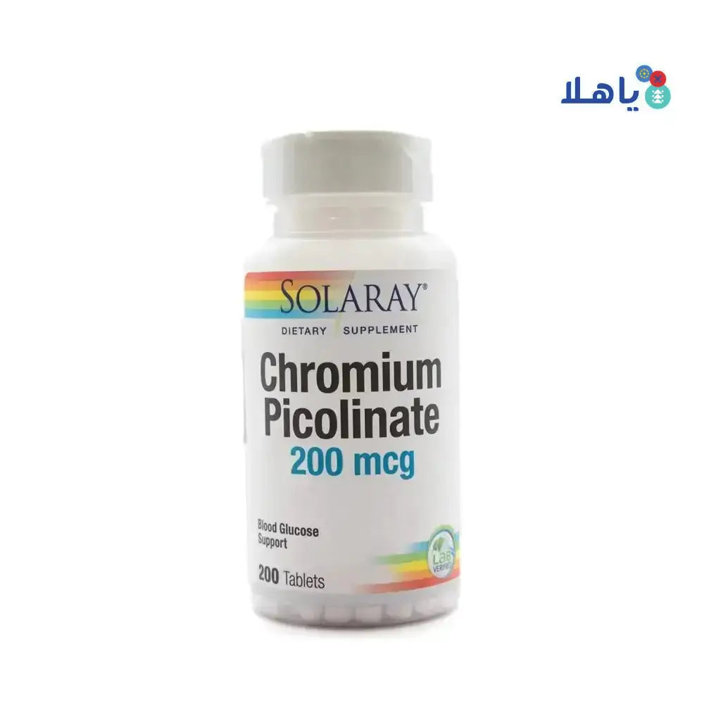 Solaray - SOLARAY CHROMIUM PICOLINATE 200MCG 200TAB - Pharmazone - 