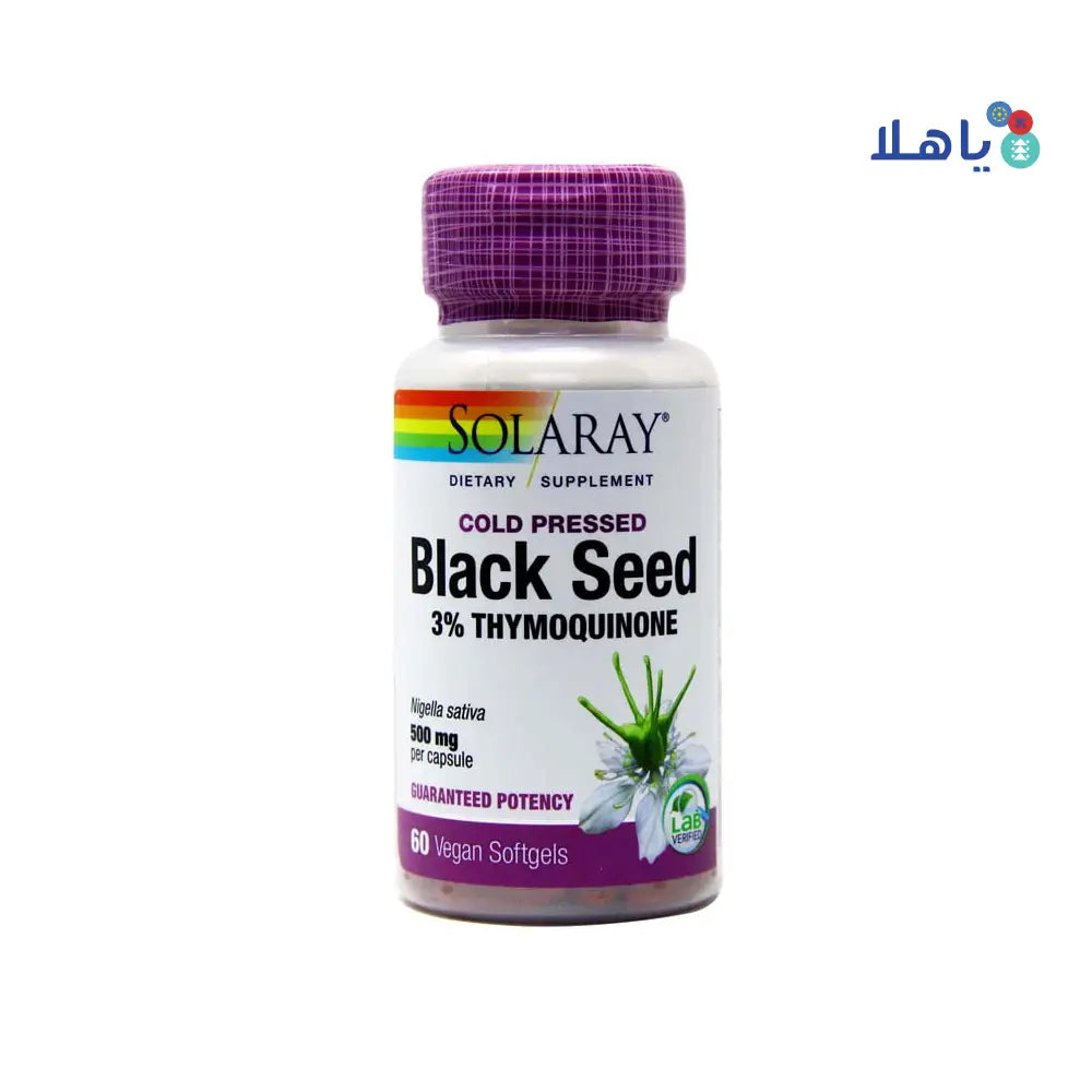 SOLARAY COLD PRESSED BLACK SEED 500MG 60 SOFTGELS