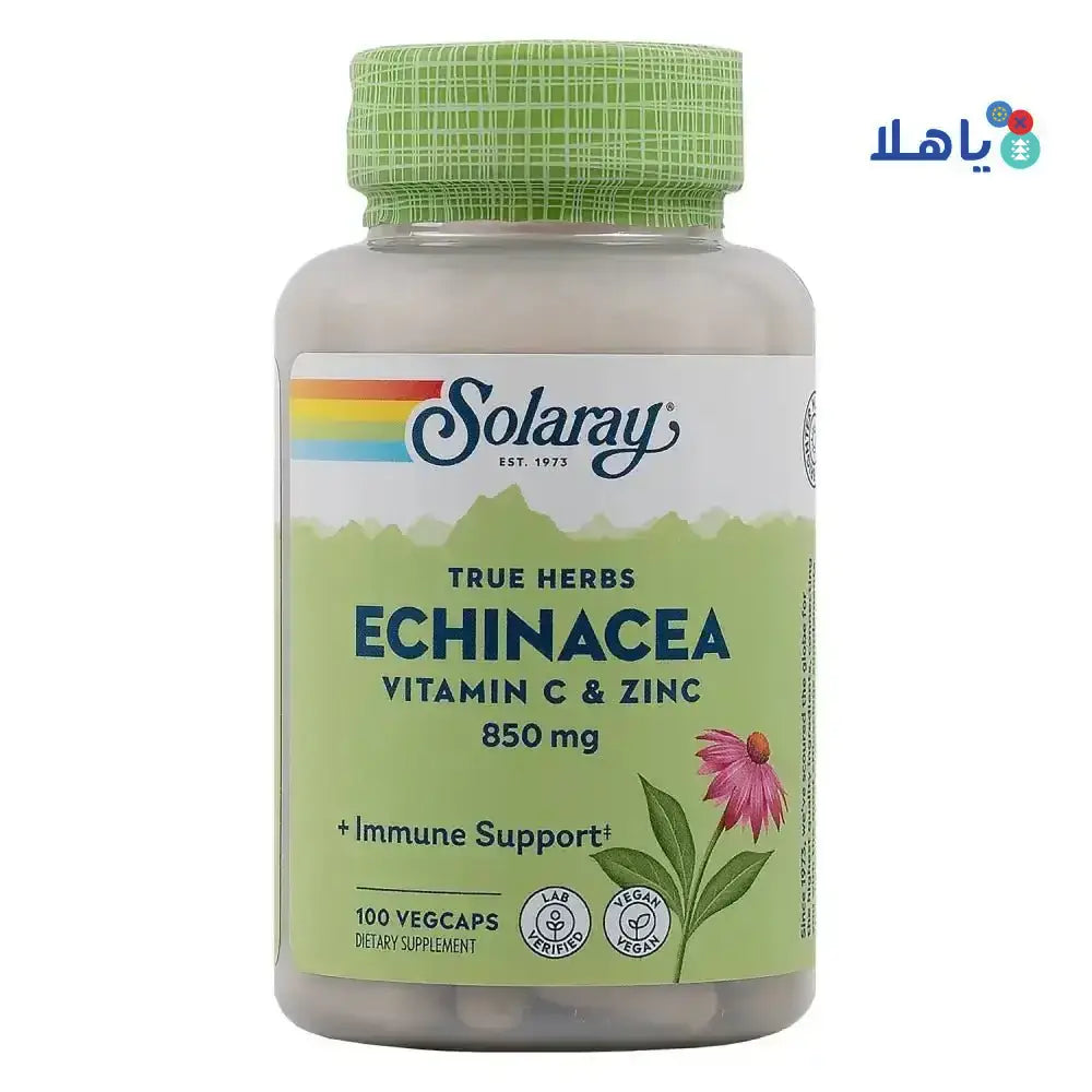 Solaray - Solaray Echinacea Vit - C & Zinc 850mg 100 Vegcaps - Pharmazone - 