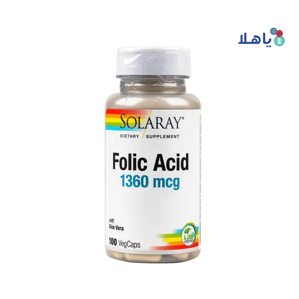 Solaray - Solaray Folic Acid 1360Mcg 100 Vag Caps - Pharmazone - 