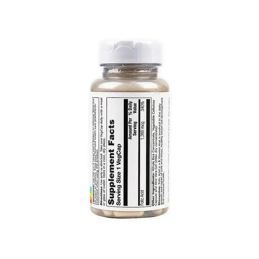 Solaray - Solaray Folic Acid 1360Mcg 100 Vag Caps - Pharmazone - 