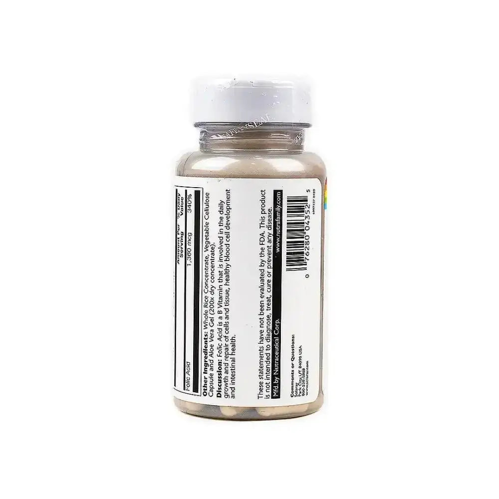 Solaray - Solaray Folic Acid 1360Mcg 100 Vag Caps - Pharmazone - 