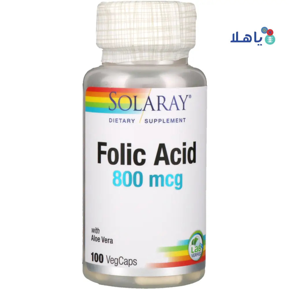 SOLARAY FOLIC ACID 800MCG 100 CAP