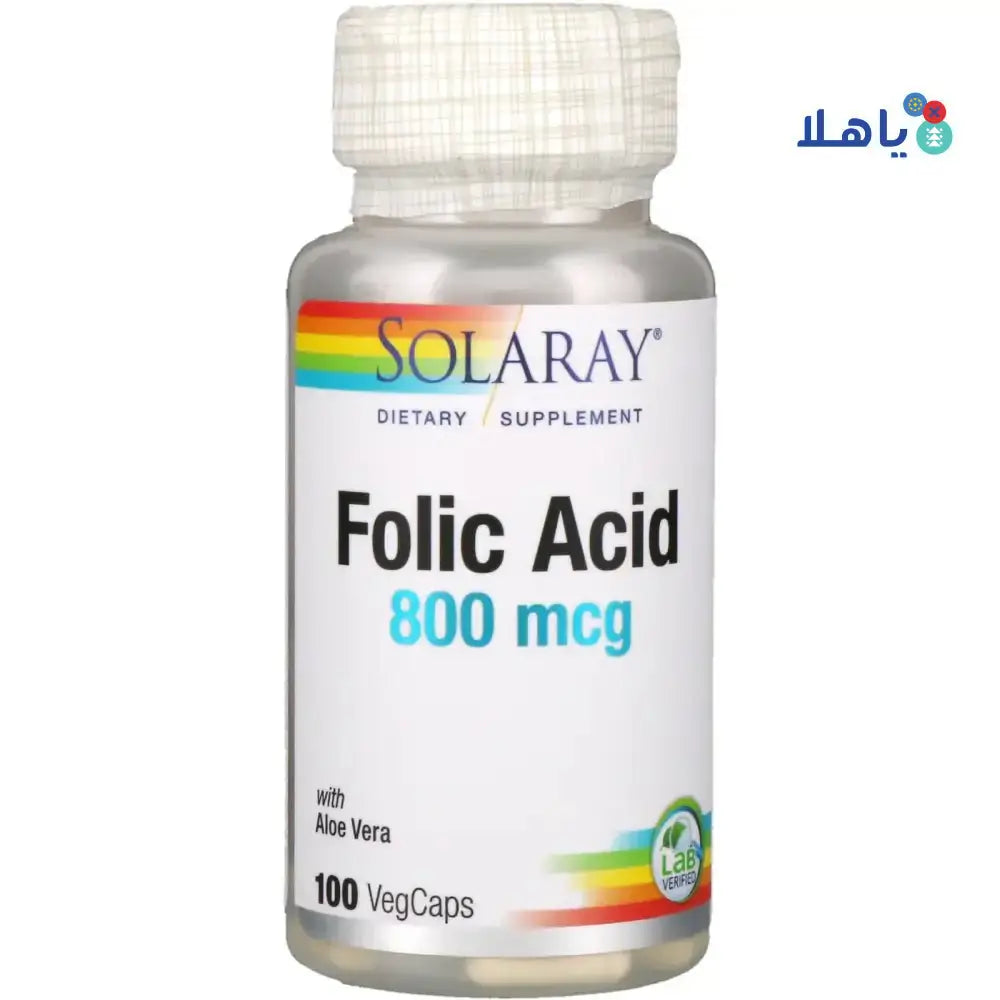 Solaray - Solaray Folic Acid 800Mcg 100 Cap - Pharmazone - 