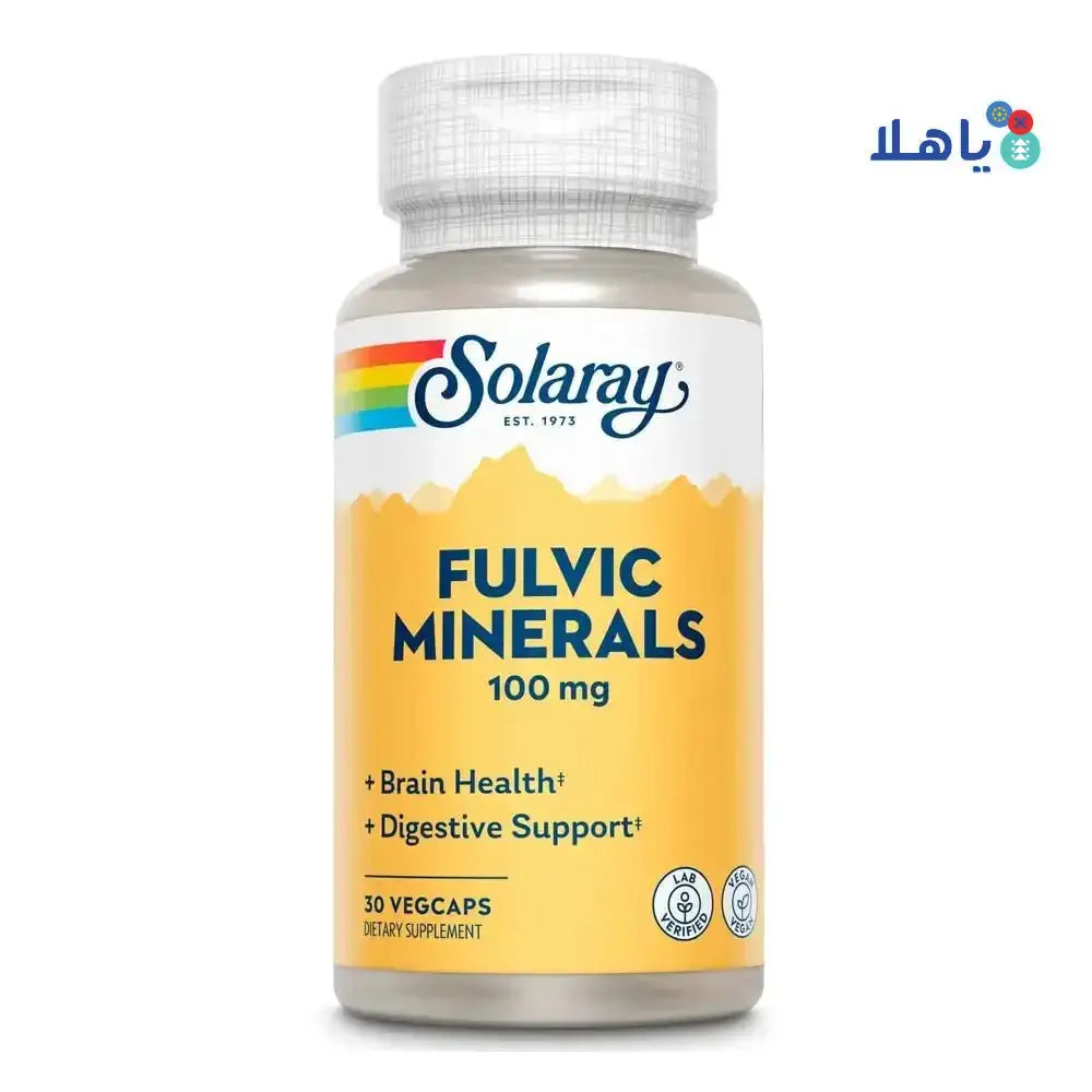 Solaray - SOLARAY FULVIC MINERALS 100MG 30 VEG CAPS - Pharmazone - 