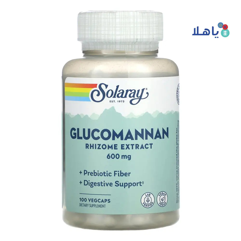 SOLARAY GLUCOMANNAN EXTRACT 600MG 100 VEG CAPS