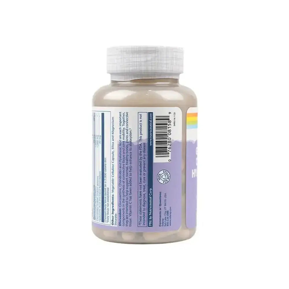 Solaray - Solaray Glucosamine Chondroitin W/ Hyaluronic 90 Vegcap - Pharmazone - 