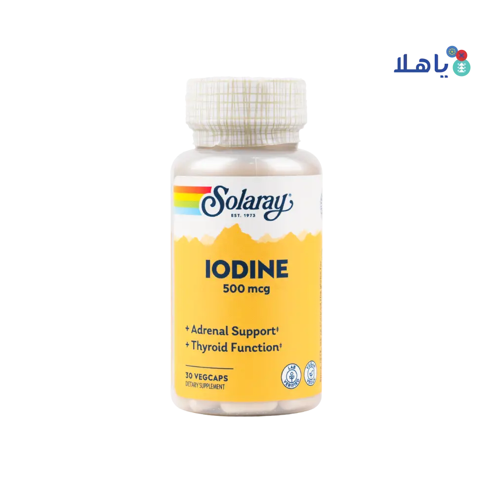 SOLARAY IODINE 500MCG 30 VEG CAPS