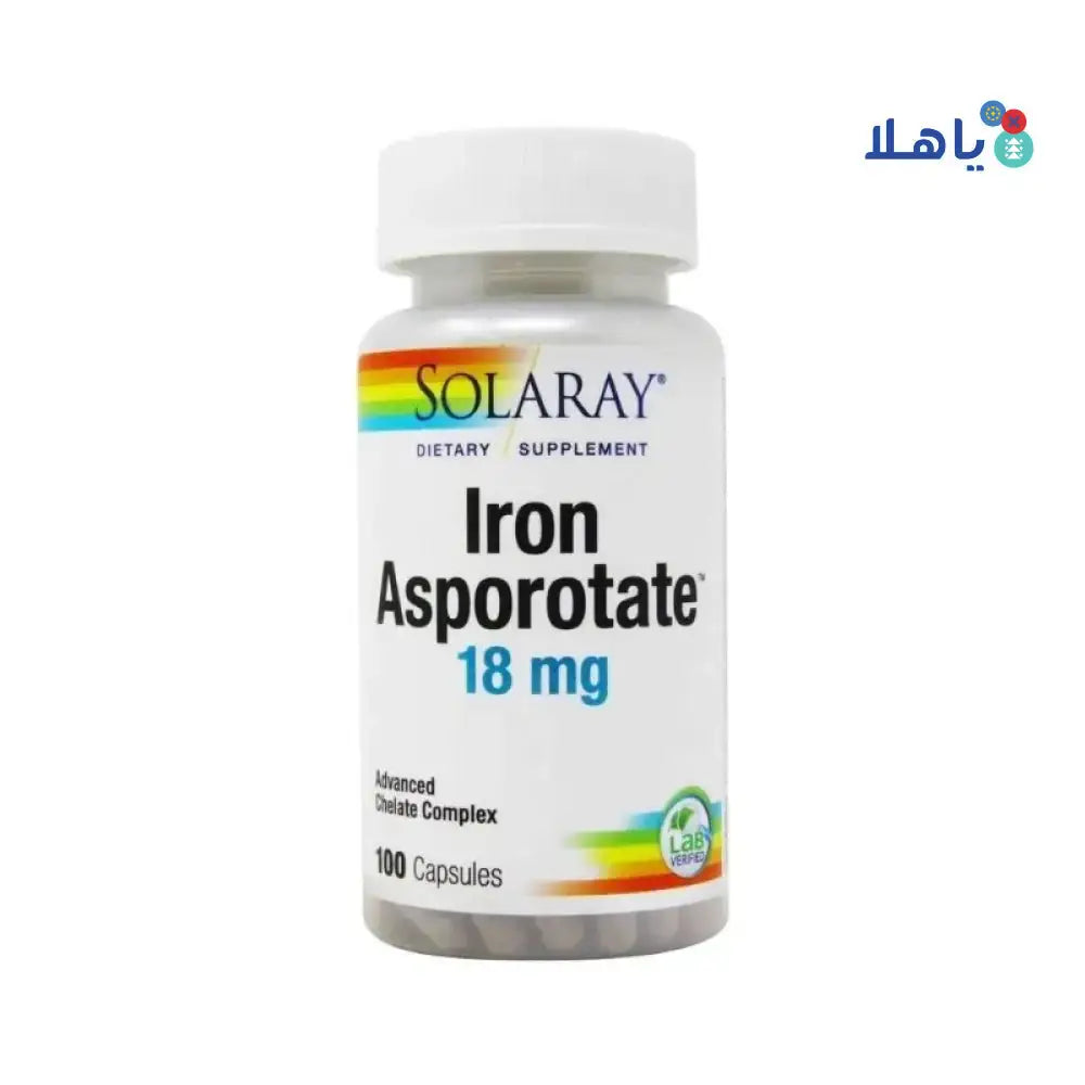 Solaray - Solaray Iron Asporotate 100Cap - Pharmazone - 