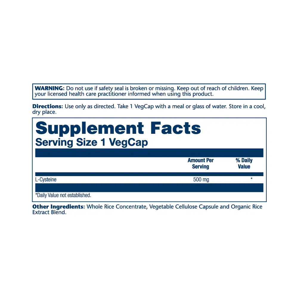 SOLARAY L-CYSTEINE 500MG 30 VEG CAPS