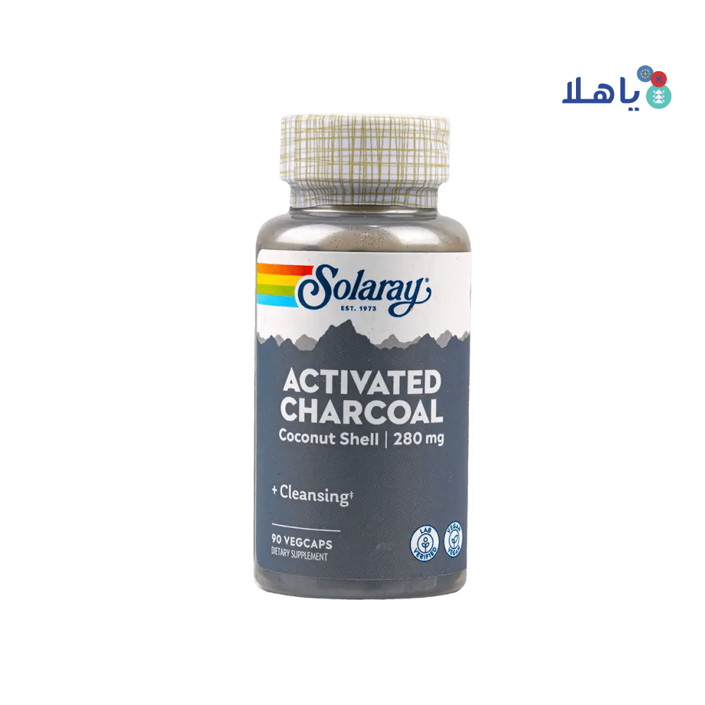 Solaray - Solaray Activated Charcoal 280mg 90vegcap - Pharmazone - 