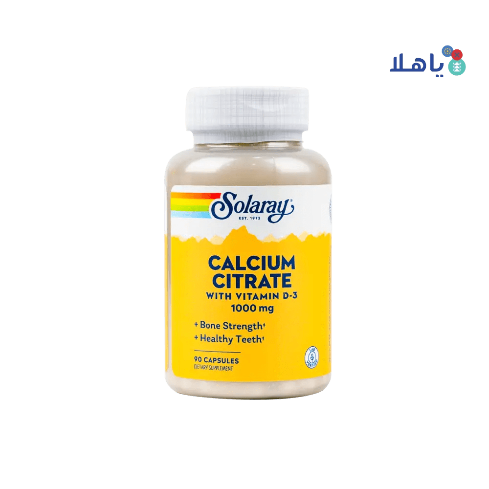 Solaray - Solaray Calcium Citrate 1000Mg With Vit - D 90 Capsules - Pharmazone - 