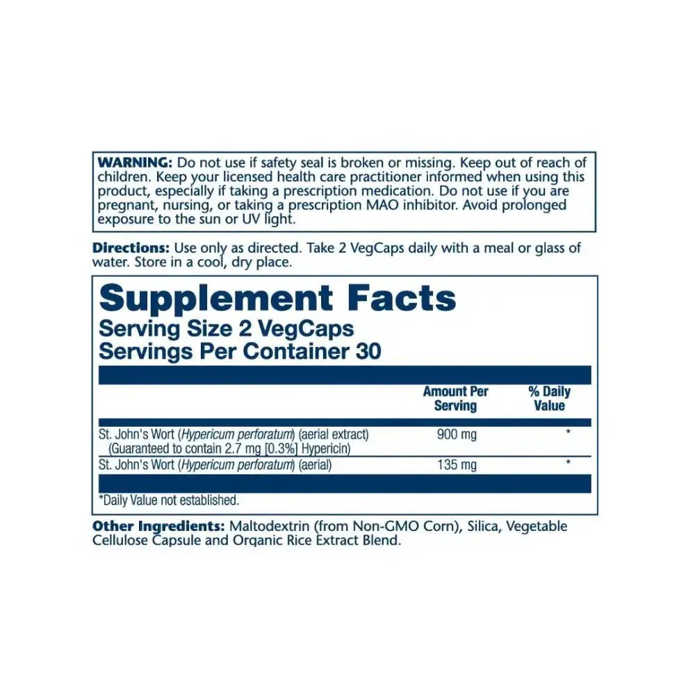 Solaray - Solaray St.Johns Wort 900mg 60vegcap - Pharmazone - 