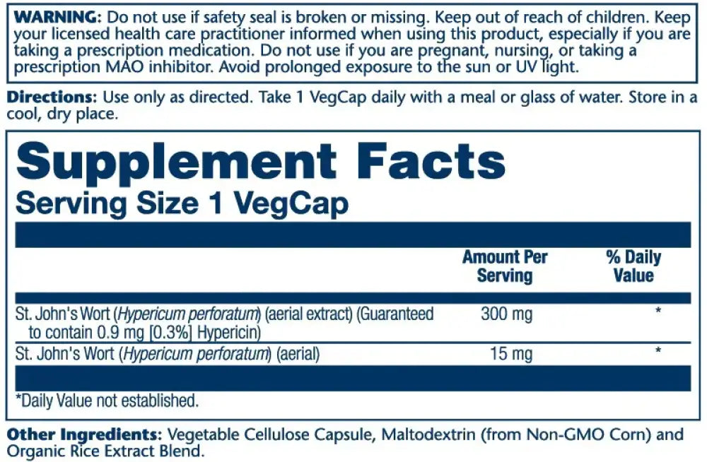 Solaray St.Johns Wort 300mg 60vegcap