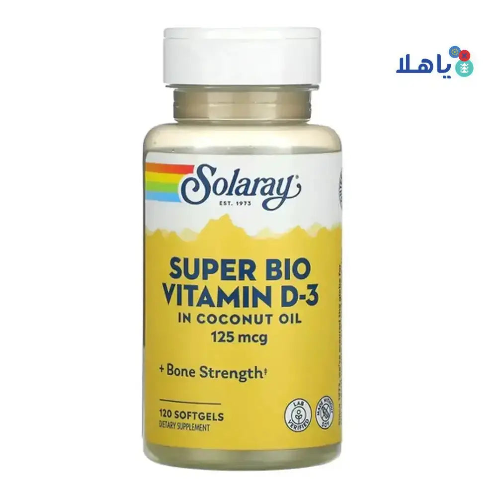 Solaray - SOLARAY SUPER BIO VITAMIN D - 3 125MCG 120 SOFTGELS - Pharmazone - 