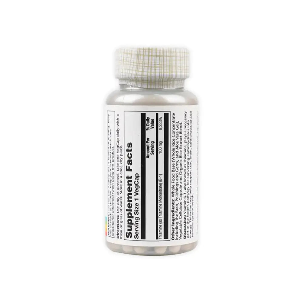 SOLARAY VITAMIN B-1 100MG 100 VEGCAPS