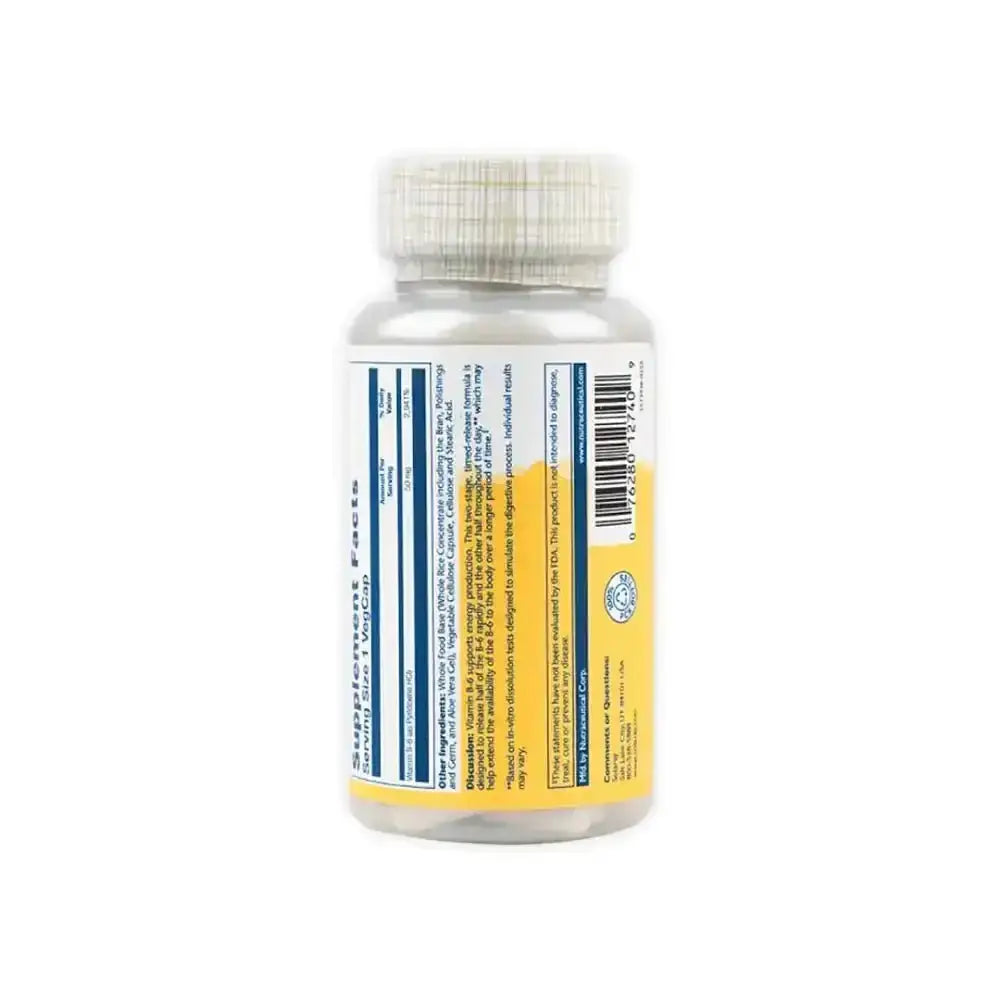 Solaray - SOLARAY VITAMIN B - 6 50 MG 60 VEGCAPS - Pharmazone - 