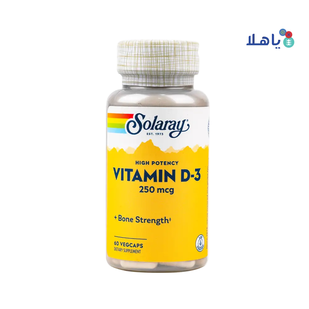 Solaray Vitamin D3 250mcg (10,000 Iu) 60veg Caps